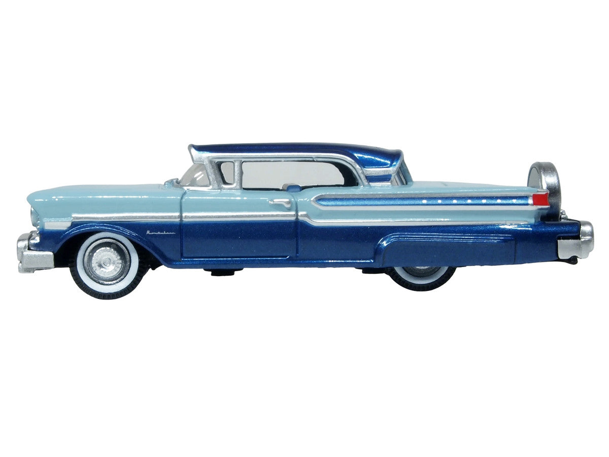 1957 Mercury Montclair Nantucket Blue Metallic and Pacific Blue Two-Tone 1/87 (HO) Scale Diecast Model Car by Oxford Diecast Oxford Diecast