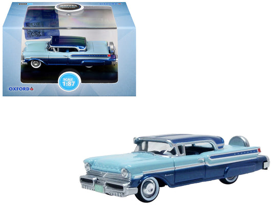 1957 Mercury Montclair Nantucket Blue Metallic and Pacific Blue Two-Tone 1/87 (HO) Scale Diecast Model Car by Oxford Diecast Oxford Diecast