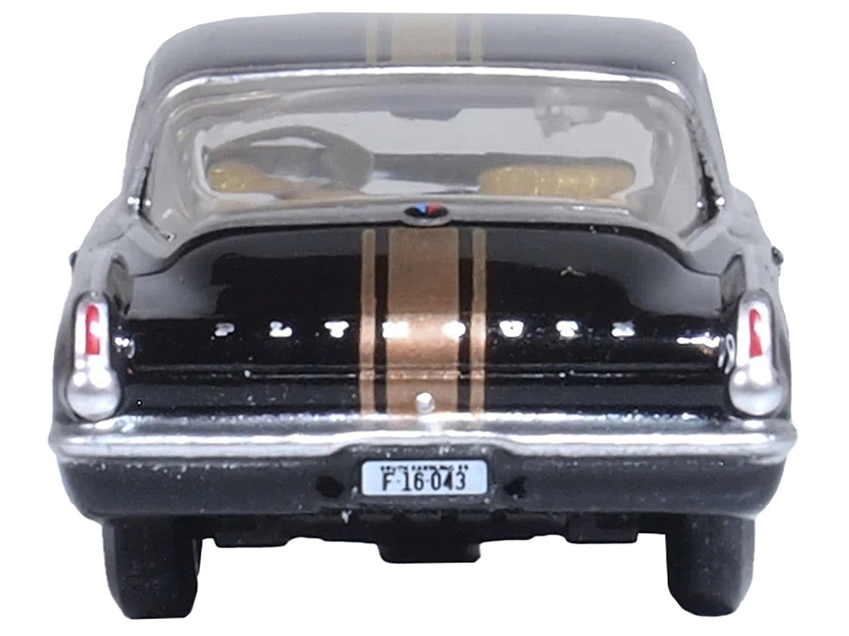 1965 Plymouth Barracuda Black with Gold Stripes 1/87 (HO) Scale Diecast Model Car by Oxford Diecast Oxford Diecast