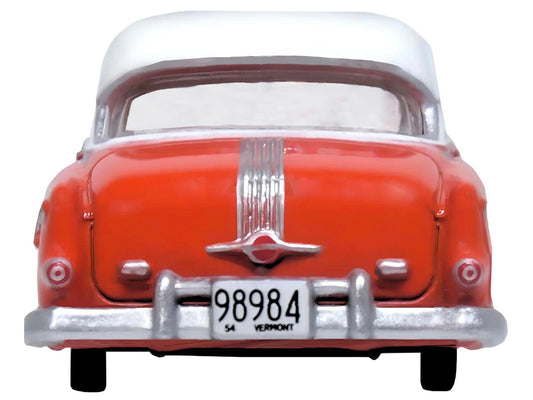 1954 Pontiac Chieftain 4 Door Coral Red with Winter White Top 1/87 (HO) Scale Diecast Model Car by Oxford Diecast Oxford Diecast