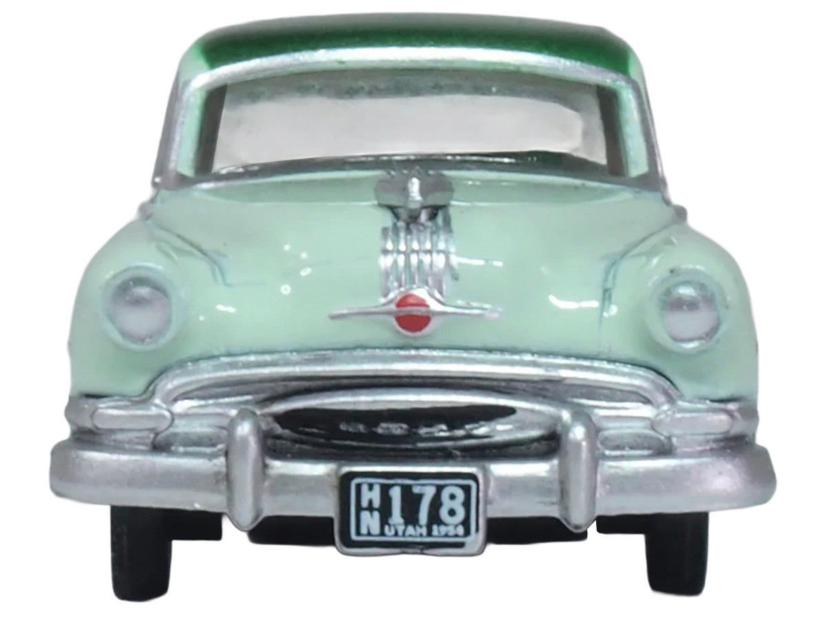 1954 Pontiac Chieftain 4 Door Shannon Green with Brookmere Green Top 1/87 (HO) Scale Diecast Model Car by Oxford Diecast Oxford Diecast