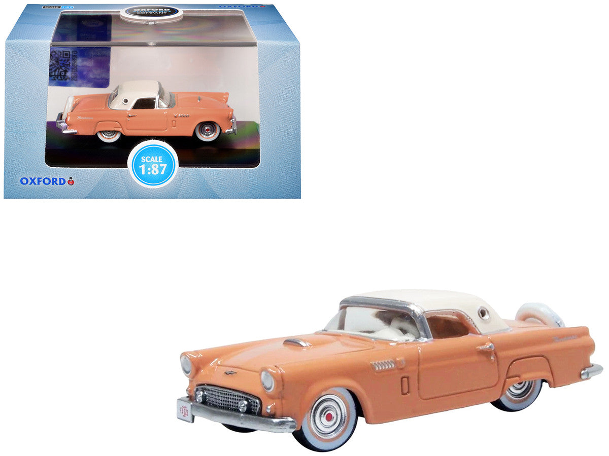 1956 Ford Thunderbird Buckskin Tan with Cream Top 1/87 (HO) Scale Diecast Model Car by Oxford Diecast Oxford Diecast