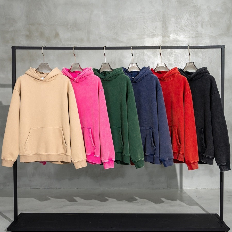 Women's Loose Retro Fleece Hooded Sweatshirt LadyShow.Store