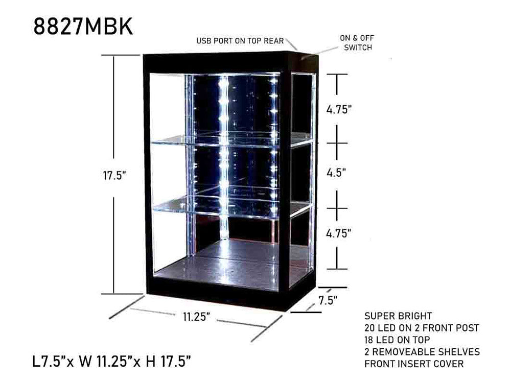 Showcase 3 Tier Display Case with Mirror Back Panel and LED Lights for 1/64-1/18  Scale Models Other
