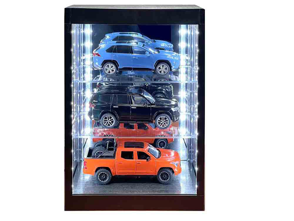 Showcase 3 Tier Display Case with Mirror Back Panel and LED Lights for 1/64-1/18  Scale Models Other