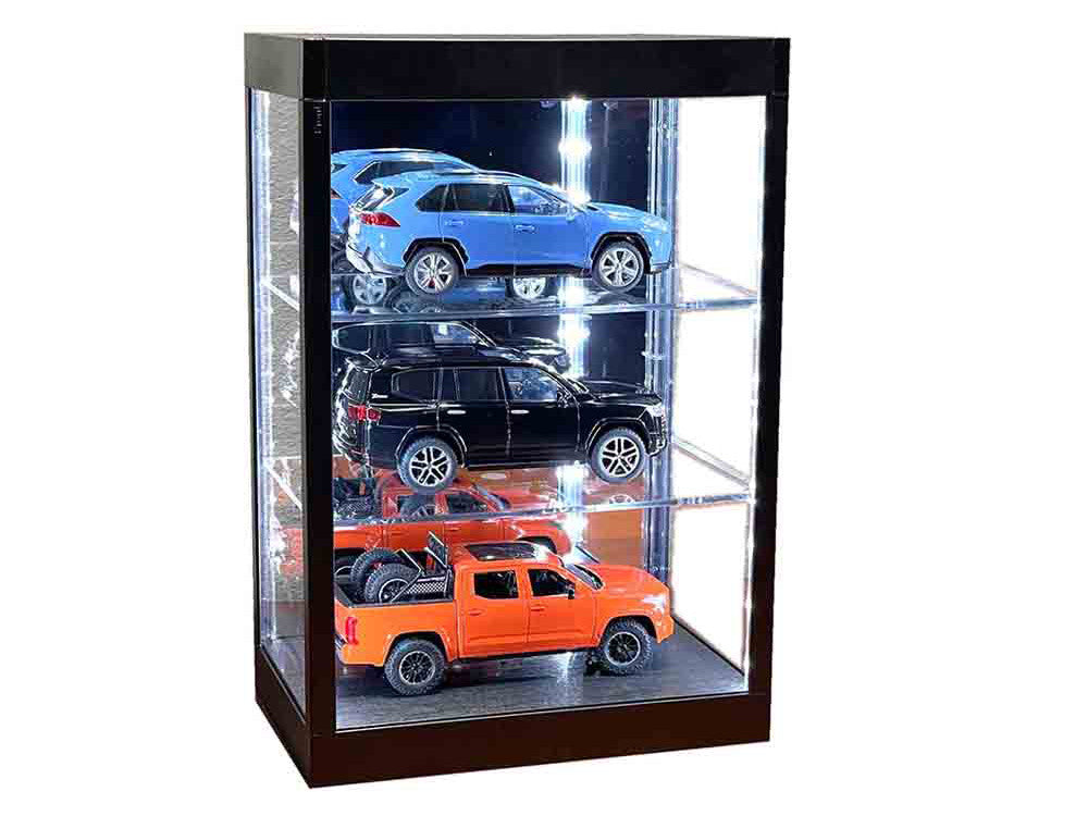 Showcase 3 Tier Display Case with Mirror Back Panel and LED Lights for 1/64-1/18  Scale Models Other
