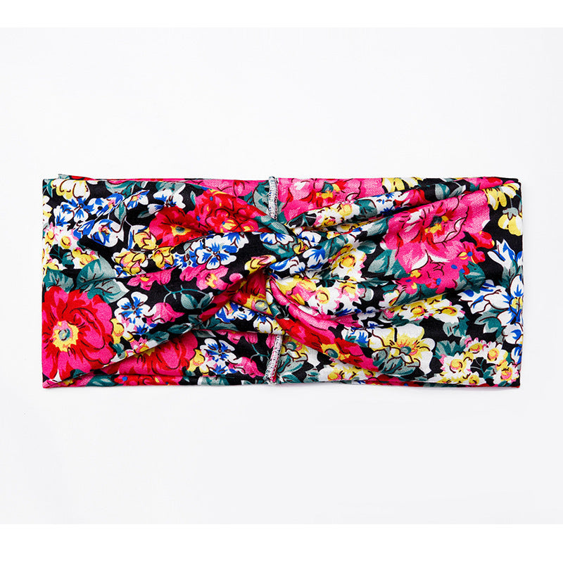 Sweat-absorbent And Anti-perspirant Bundled Headband With Wide-brimmed Print Headband LadyShow.Store