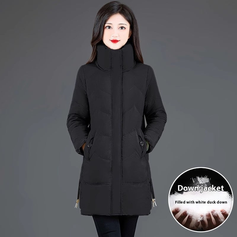Loose Mid-length High Collar Warm Cotton Coat Jacket LadyShow.Store