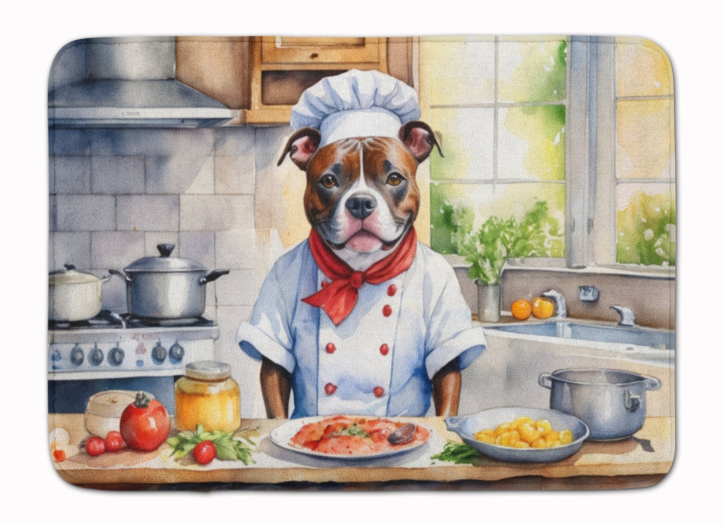 Staffordshire Bull Terrier The Chef Memory Foam Kitchen Mat LuxuryLifeWay Online Store