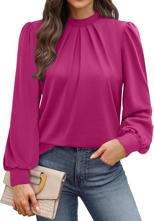 Women's Long Sleeve Small Turtleneck Solid Color Pleated LadyShow.Store