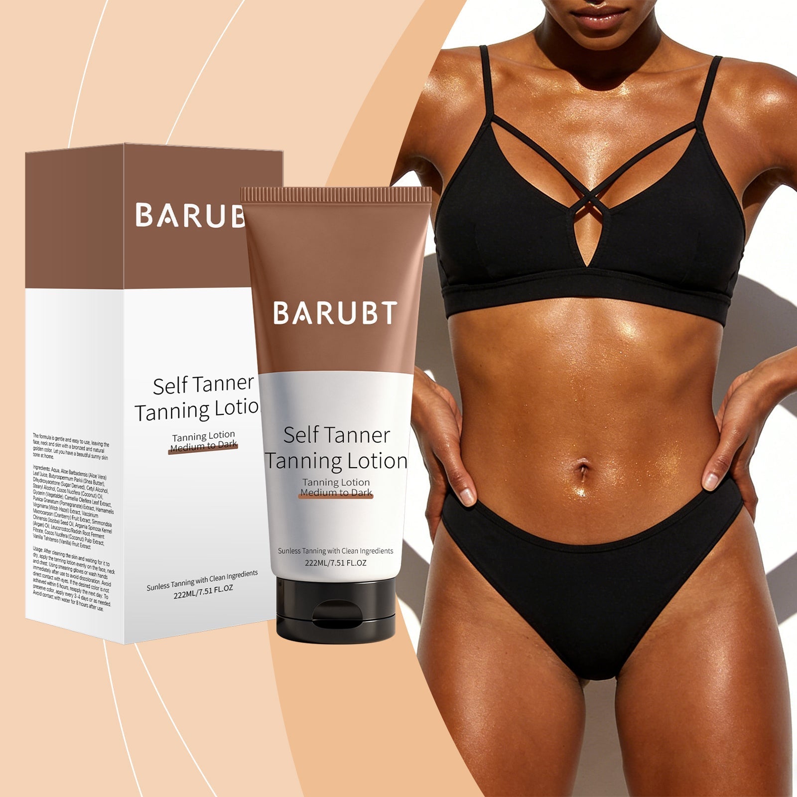 Self-Tanning Lotion Deep Brown Tri Light Beauty