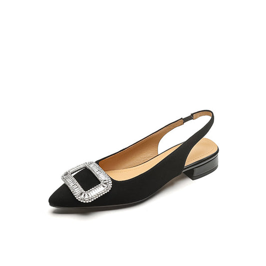 Women's Rhinestone Square Buckle Baotou Sandals Best YouTube Store