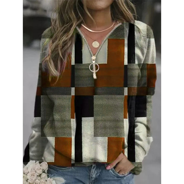 Women's Tops Checkered Sweaters Fleece Jackets LadyShow.Store