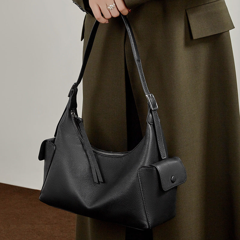 Womens Large-Capacity Casual Leather Shoulder And Crossbody Bag LadyShow.Store