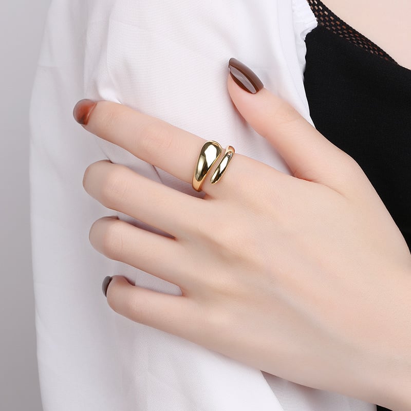 Silver Glossy Water Drop Ring LuxuryLifeWay Online Store