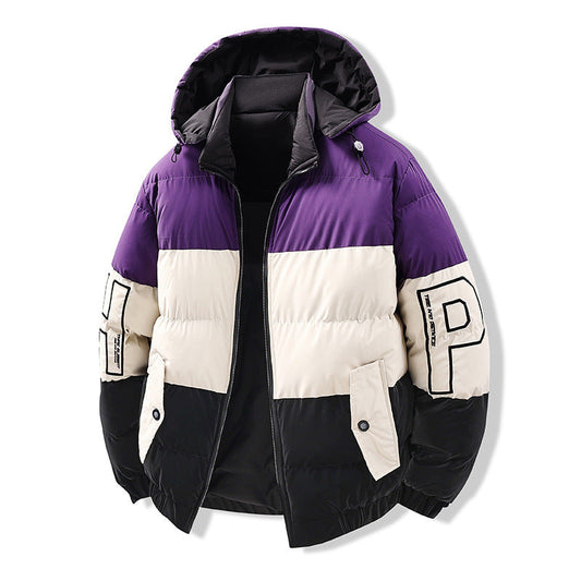 Color-blocking Euro-American Style Reversible Cotton Jacket Best YouTube Store