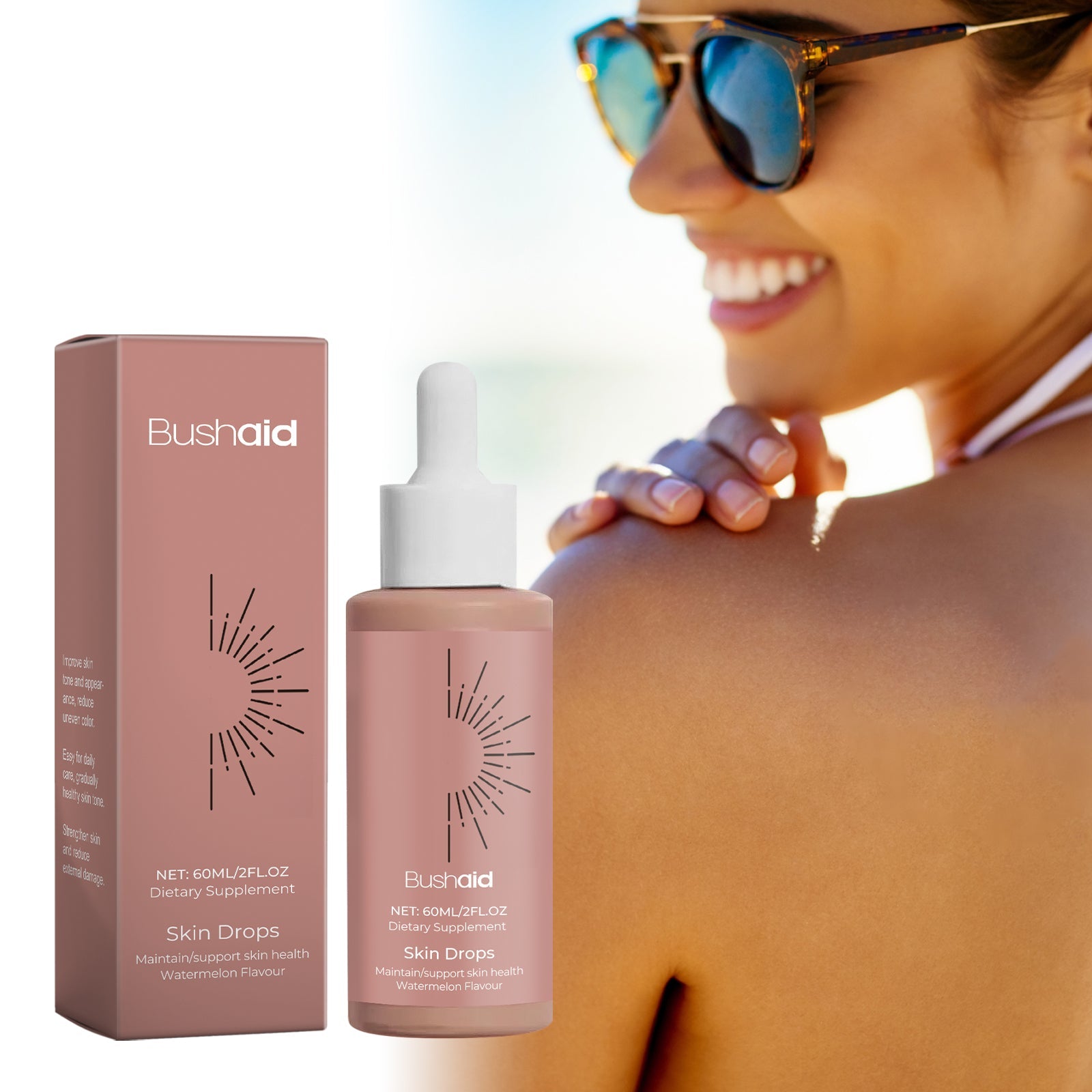 Natural Sunless Tanning Drops Oral Tri Light Beauty