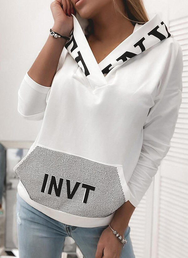 Pocket Hooded Letter Pullover Sweatshirt Best YouTube Store