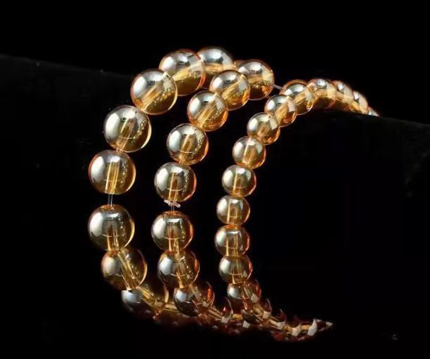 Yellow Crystal Bracelet Exhibition With Golden Yellow Crystal Beads LadyShow.Store