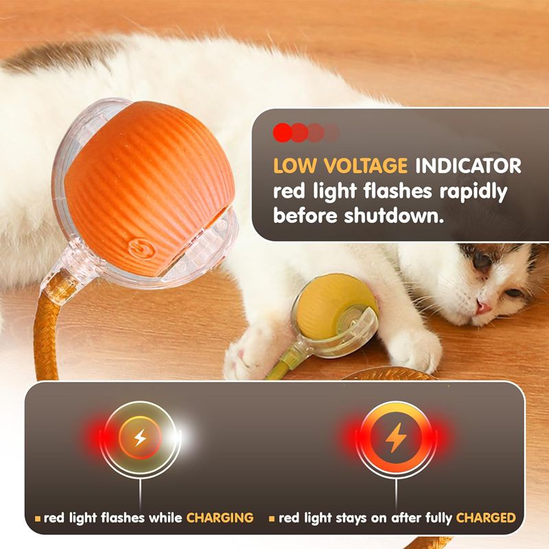 Cat Interactive Ball Toys Automatic Rolling Ball For Kitten Rechargeable Smart Pet Electric Toys With Teaser Sensor Cat Ball Toy Best YouTube Store