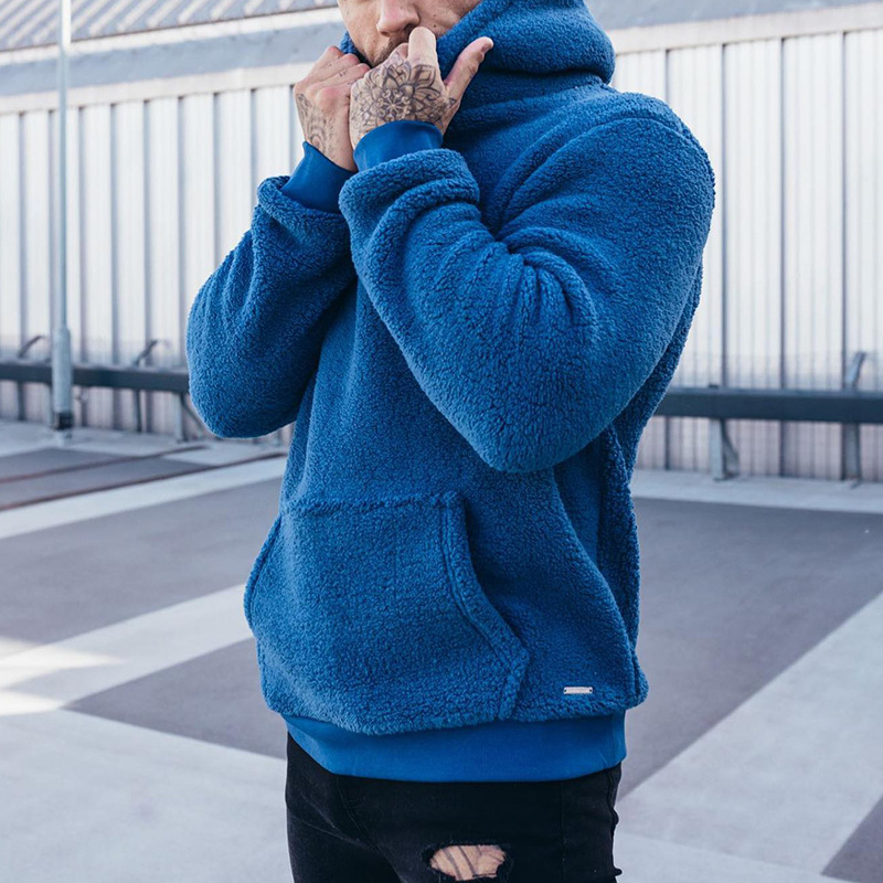 Men's Jacket Fashion Hooded Plush Sweater Pi-Mart