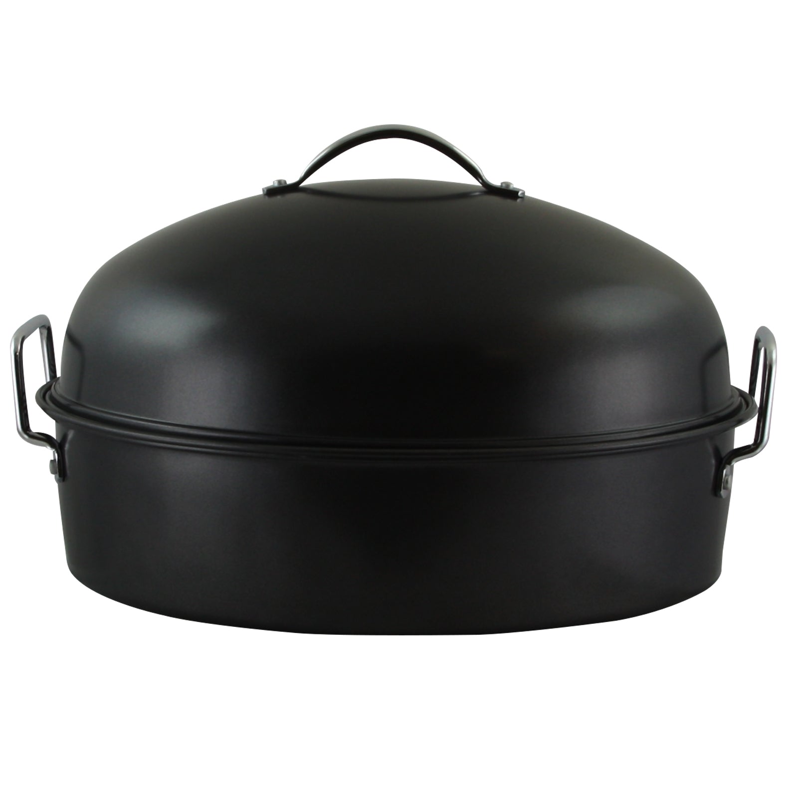 Gibson Home Kenmar High Dome Oval Roaster Set in Black W2B