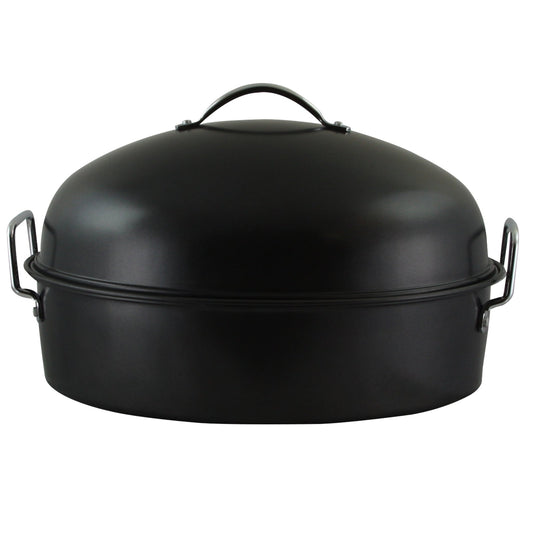 Gibson Home Kenmar High Dome Oval Roaster Set in Black W2B