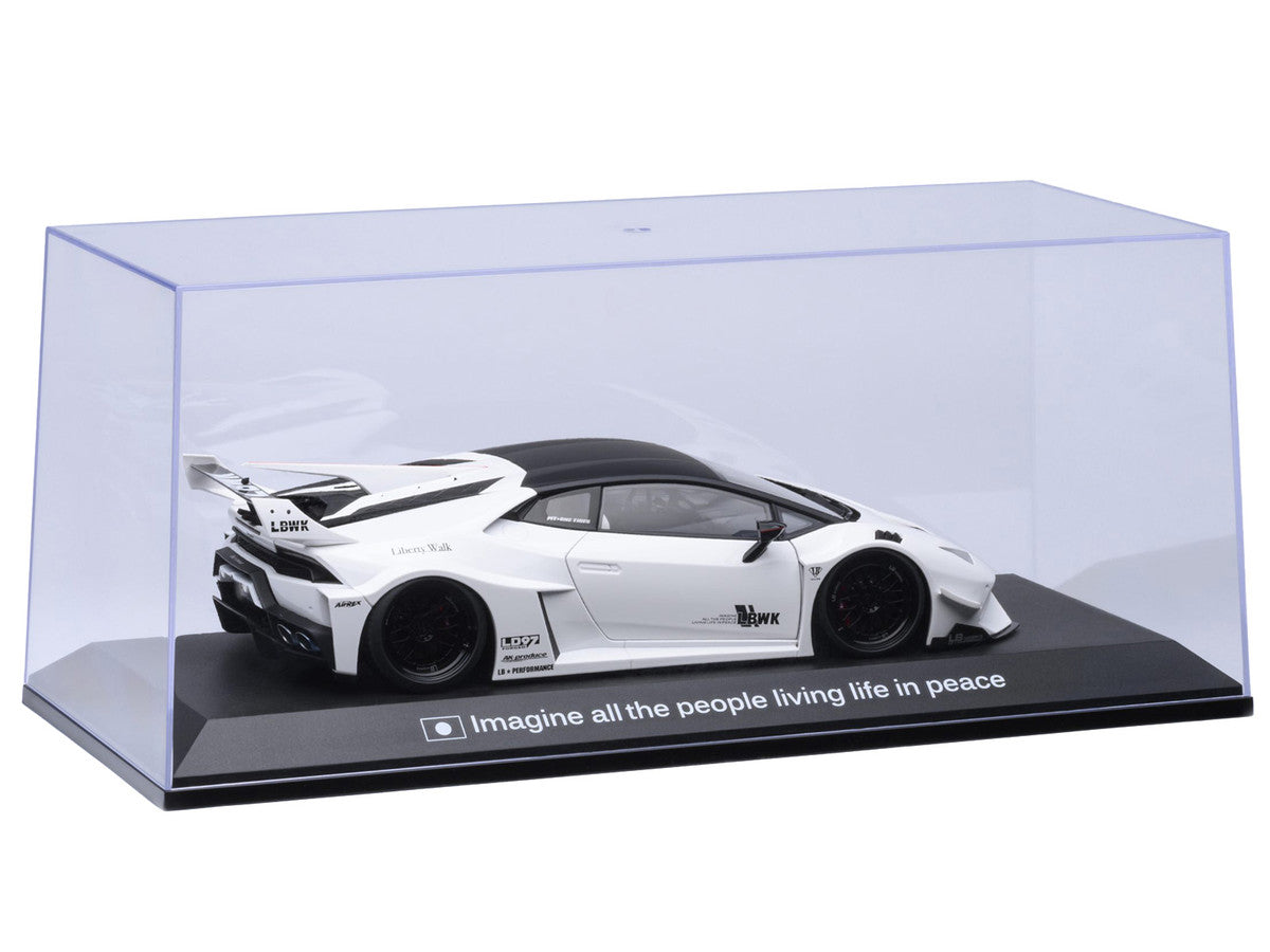 Collectible Display Show Case with Black Plastic Base and Green "LBWK" Logo for 1/18-1/24 Scale Model Cars by Autoart Autoart