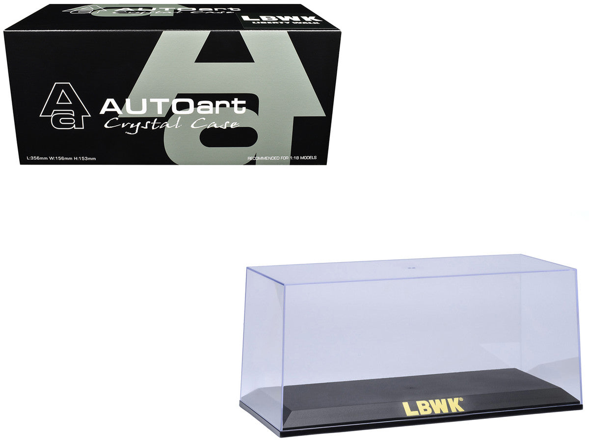 Collectible Display Show Case with Black Plastic Base and Gold "LBWK" Logo for 1/18-1/24 Scale Model Cars by Autoart Autoart