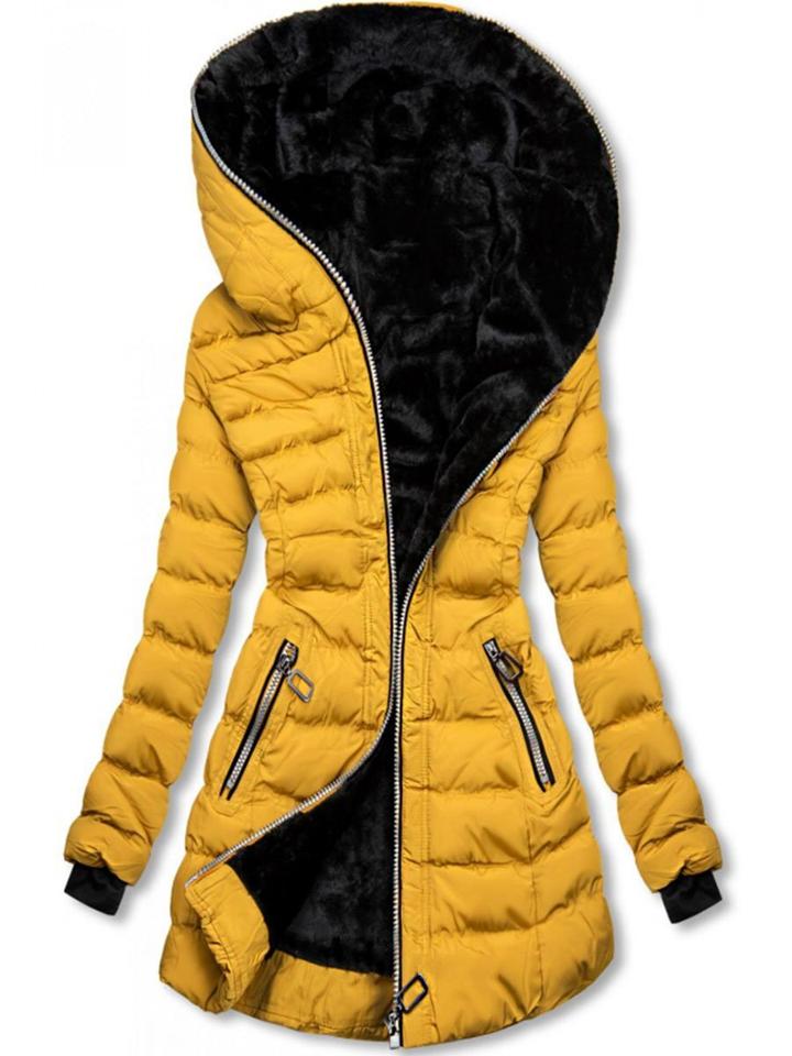Hooded long-sleeved warm and velvet cotton jacket Accent Plus