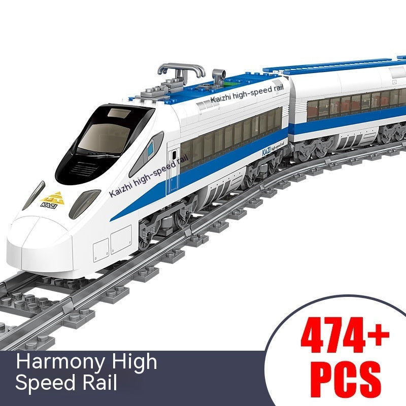 Electric Rail Train Model Children Education Small Particles Assembled Building Block Toys CJD