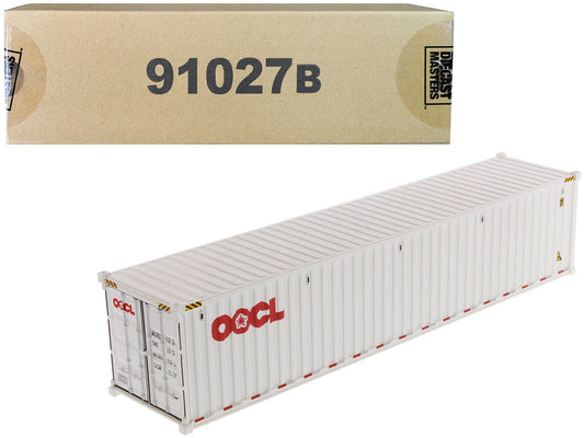 40' Dry Goods Sea Container "OOCL" White "Transport Series" 1/50 Model by Diecast Masters Diecast Masters