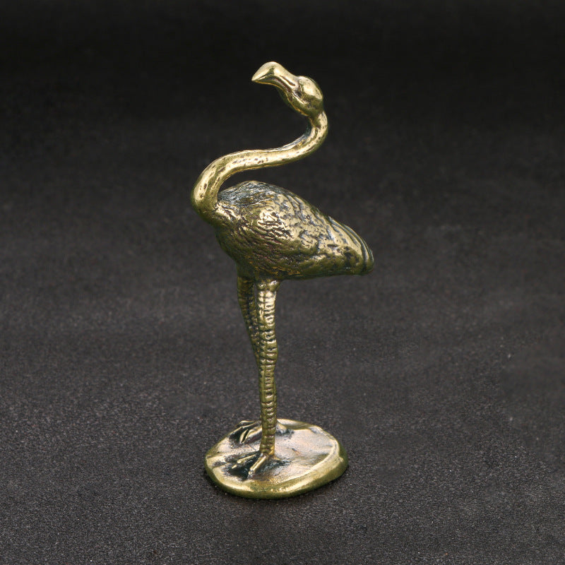 New Brass Flamingo Ornament Decorative Crafts CJD