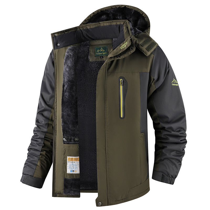 Winter Men's Fleece-lined Thick Outdoor Jacket Best YouTube Store