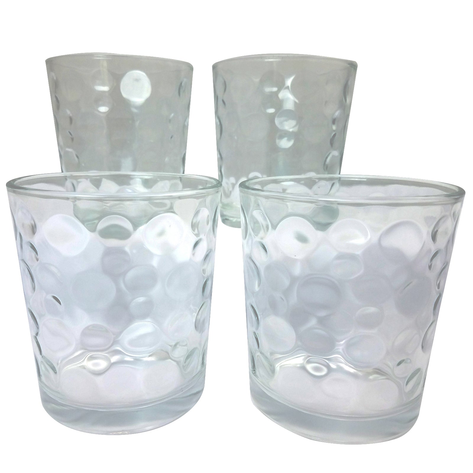 Gibson Home Great Foundations 4-Piece 13 oz. Double Old Fashioned Glass Set, Bubbles Pattern W2B