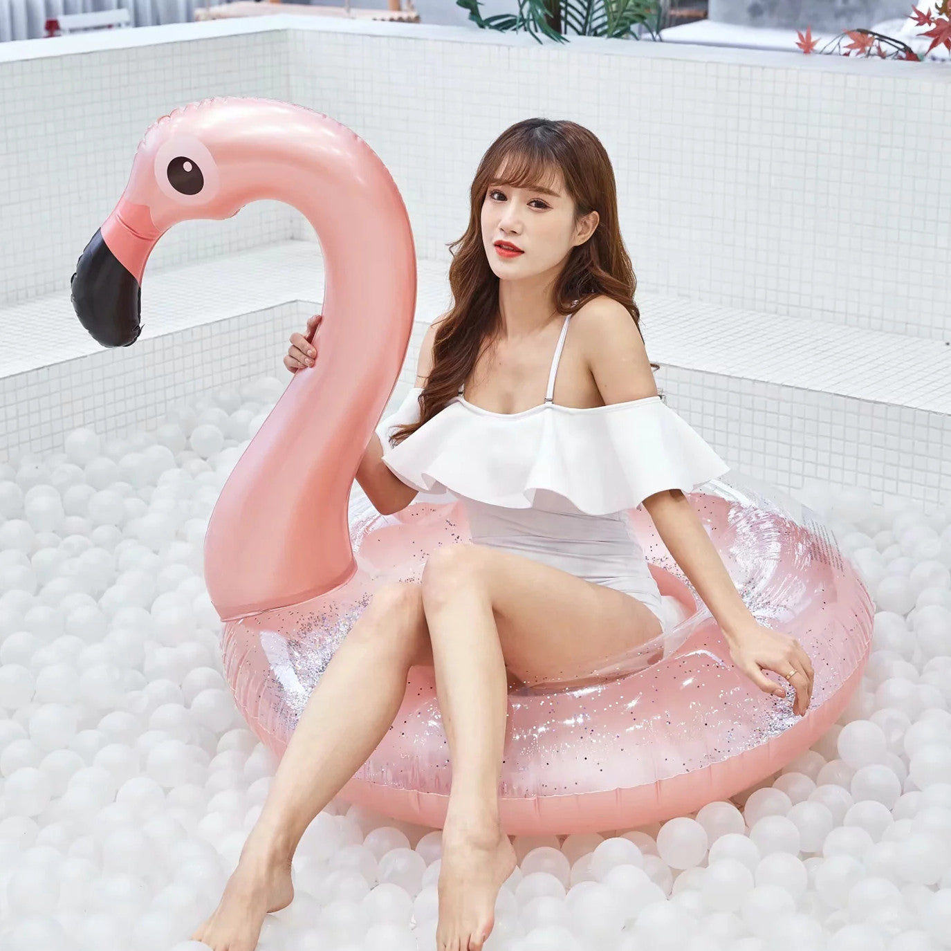 Flamingo Swimming Ring Floating Donut Summer Outdoor Activities Beach Party Inflatable Swimming Pool Toys CJD