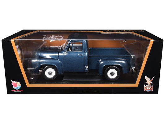 1953 Ford F-100 Pickup Dark Blue 1/18 Diecast Model Car by Road Signature Road Signature