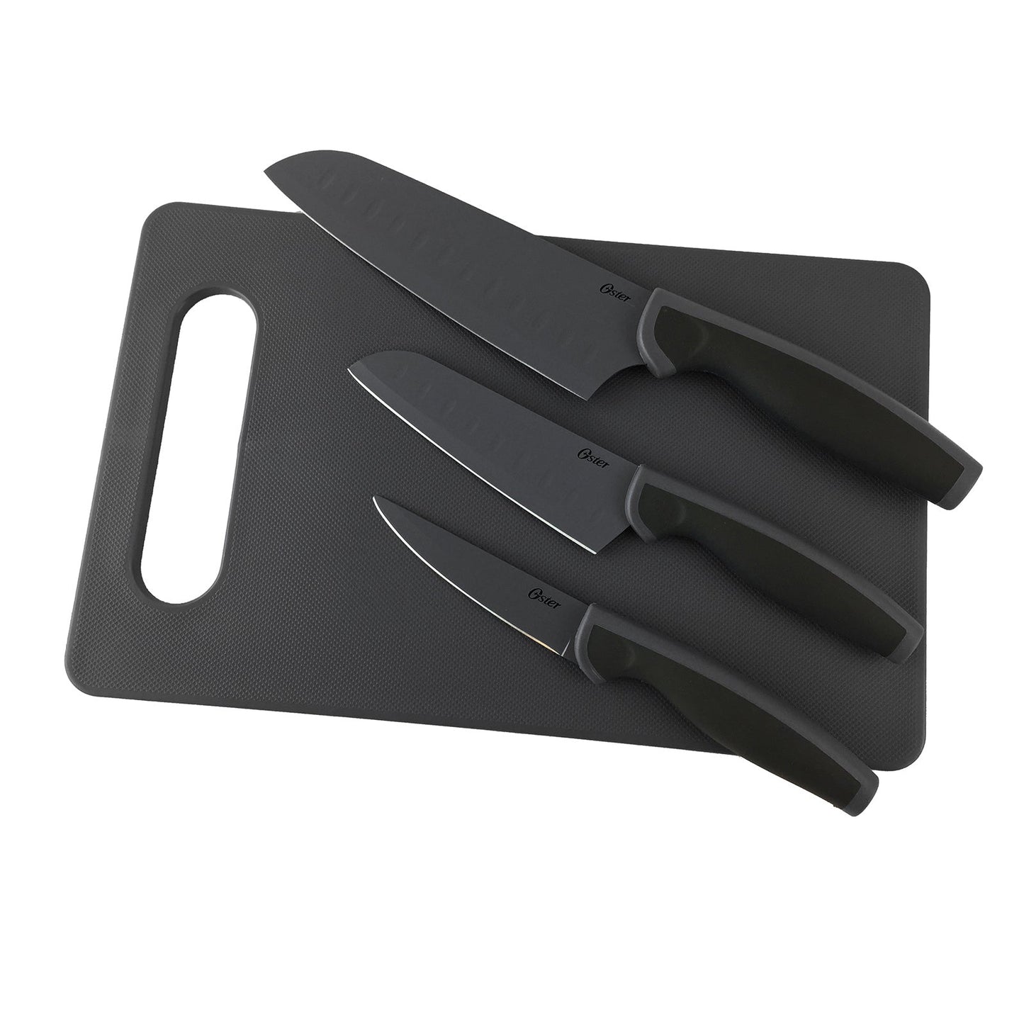 Oster Slice Craft 4 Piece Cutlery Knife Set with Cutting Board in Black W2B