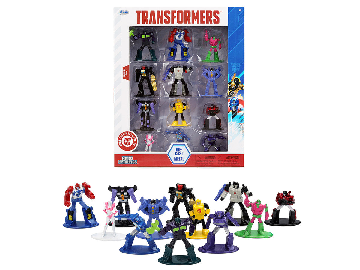 Set of 12 Diecast Figures "Transformers" Franchise "Nano Metalfigs" Series Diecast Models by Jada Jada