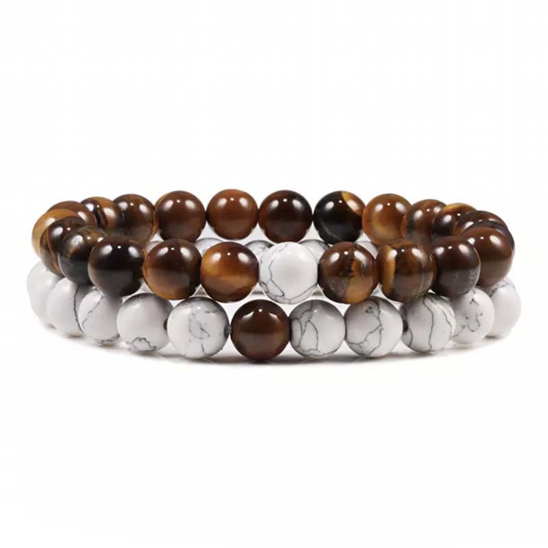 Natural Volcanic Stone White Pine Red Pine Tiger Eye Beaded Set Best YouTube Store