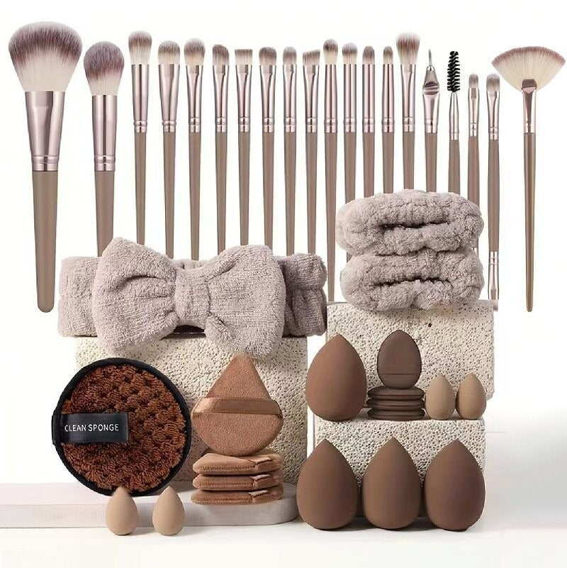 40-Piece Makeup Tool Set With Beauty Blender Soft Sponge Puffs LadyShow.Store