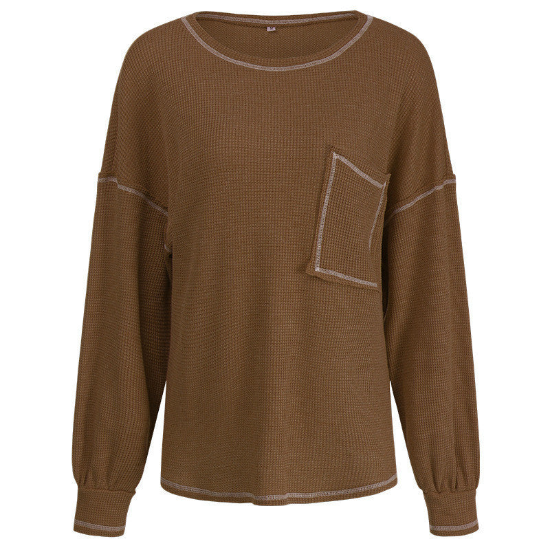 Women's Long-sleeved T-shirt Loose Long-sleeved Sweater LadyShow.Store