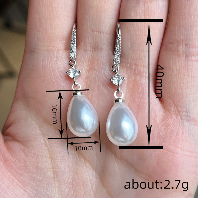Women's All-match Baroque Drop-shaped Artificial Pearl Earrings LadyShow.Store