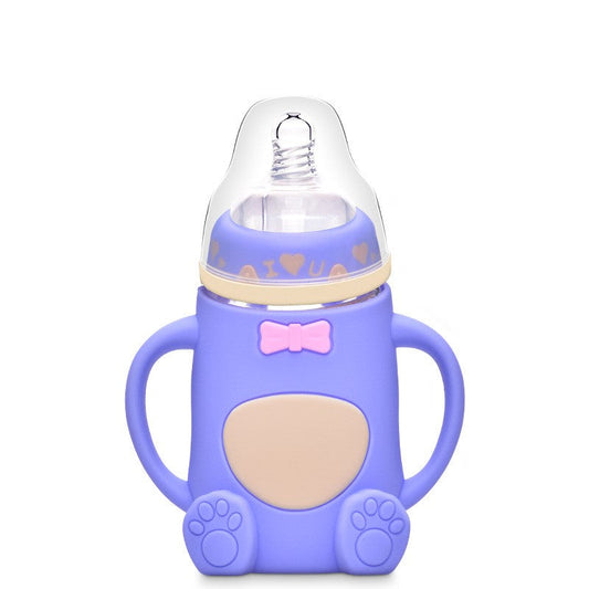 Silicone Glass Baby Bottle with Anti-Drop Design LuxuryLifeWay Online Store