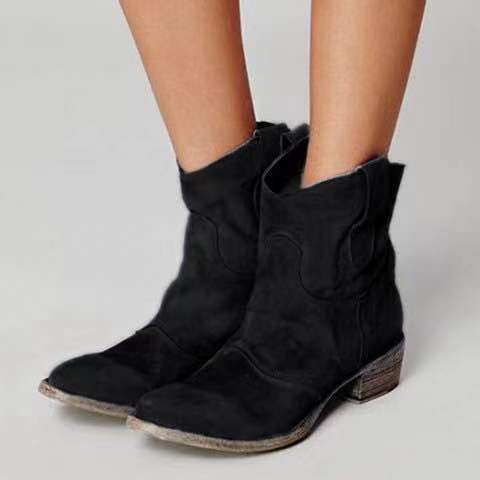 Square Heel Low Martin Boots LadyShow.Store