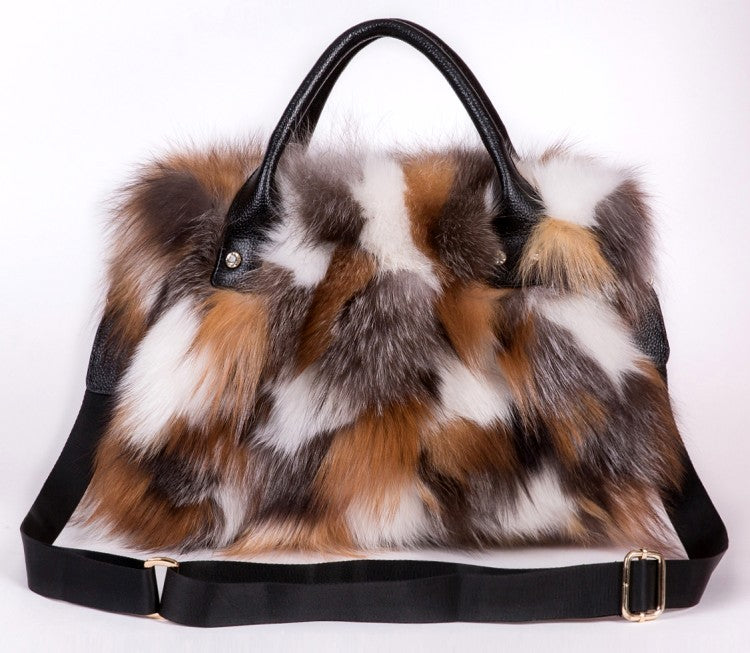Fur Fox Hair One Shoulder Crossbody Portable Wool Bag LadyShow.Store
