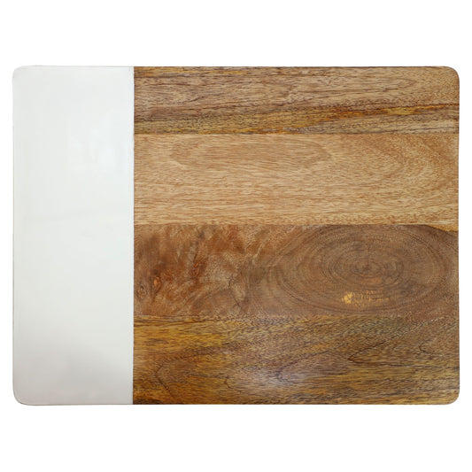 Gibson Home 16 Inch Duo Tone Rectangular Wood Serving Platter W2B