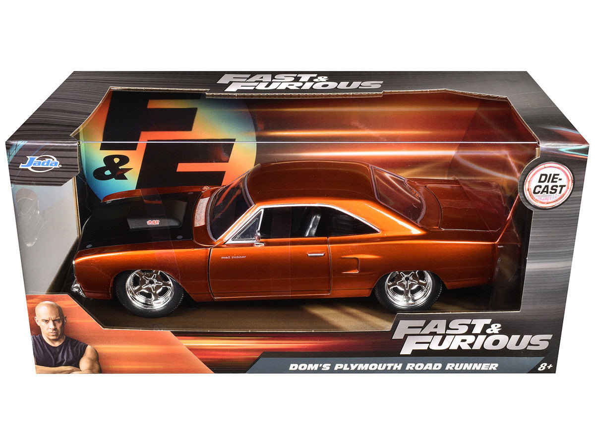 Dom's 1970 Plymouth Road Runner Copper with Black Hood "Fast & Furious 7" (2015) Movie 1/24 Diecast Model Car by Jada Jada