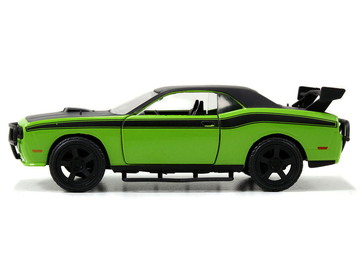Letty's Dodge Challenger SRT8 Green with Matt Black Top and Hood and Black Stripes "Furious 7" (2015) Movie "Fast & Furious 25th Anniversary" Series 1/32 Diecast Car Model by Jada Jada