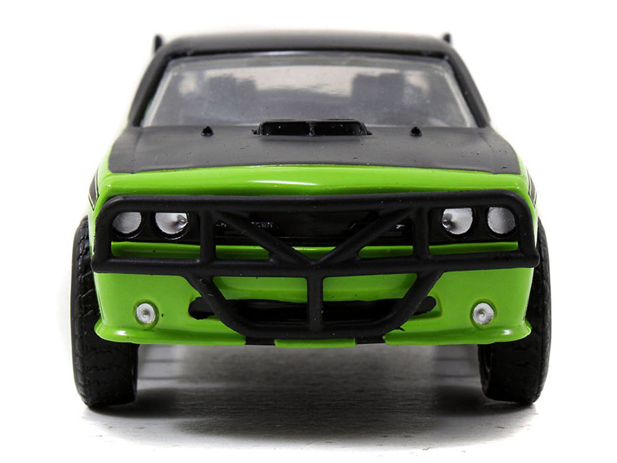 Letty's Dodge Challenger SRT8 Green with Matt Black Top and Hood and Black Stripes "Furious 7" (2015) Movie "Fast & Furious 25th Anniversary" Series 1/32 Diecast Car Model by Jada Jada